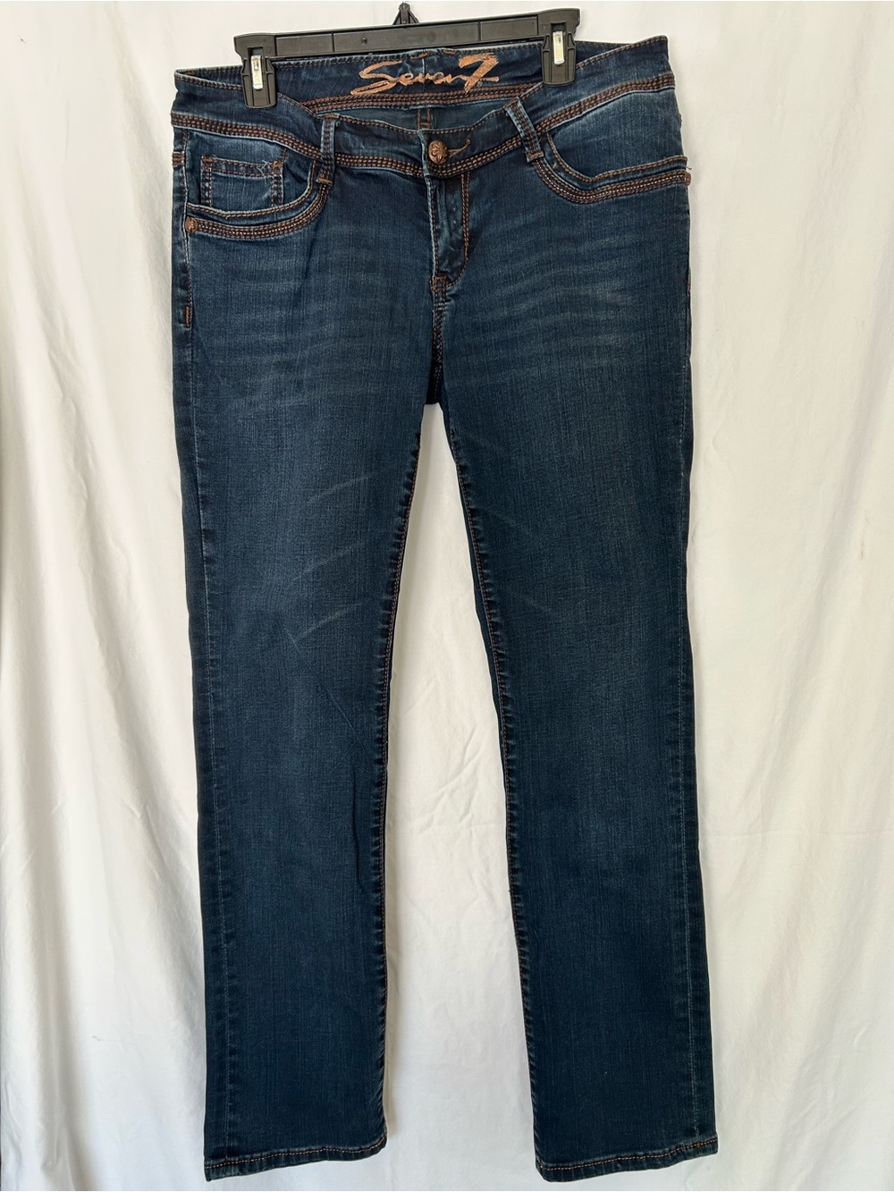 Seven7 Bootcut Jeans Dark Wash Silver Stud Accents Y2K Size 31